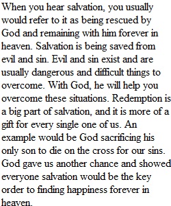 Image of Salvation Essay Assignment